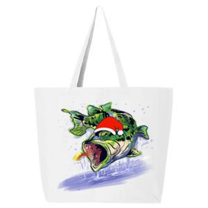 Largemouth Bass Fishing Merry Fishmas Gift 25L Jumbo Tote