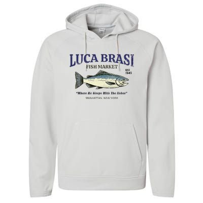 Luca Brasi Fish Market The Godfather Est 1945 Fishing Performance Fleece Hoodie