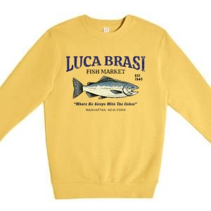 Luca Brasi Fish Market The Godfather Est 1945 Fishing Premium Crewneck Sweatshirt