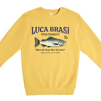 Luca Brasi Fish Market The Godfather Est 1945 Fishing Premium Crewneck Sweatshirt