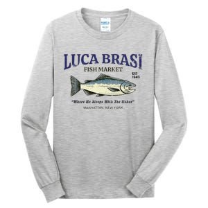 Luca Brasi Fish Market The Godfather Est 1945 Fishing Tall Long Sleeve T-Shirt