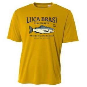 Luca Brasi Fish Market The Godfather Est 1945 Fishing Cooling Performance Crew T-Shirt