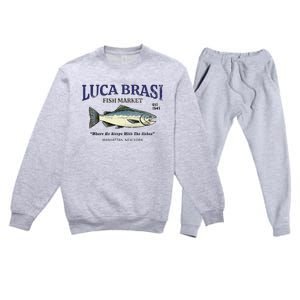 Luca Brasi Fish Market The Godfather Est 1945 Fishing Premium Crewneck Sweatsuit Set