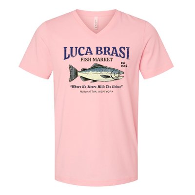 Luca Brasi Fish Market The Godfather Est 1945 Fishing V-Neck T-Shirt