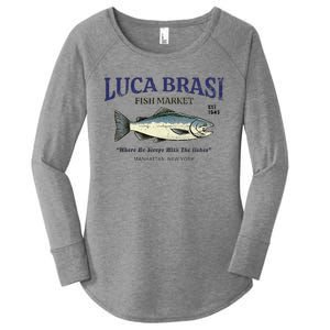 Luca Brasi Fish Market The Godfather Est 1945 Fishing Women's Perfect Tri Tunic Long Sleeve Shirt