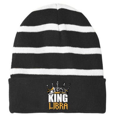 Libra Birthday Gifts King Libra Zodiac Striped Beanie with Solid Band