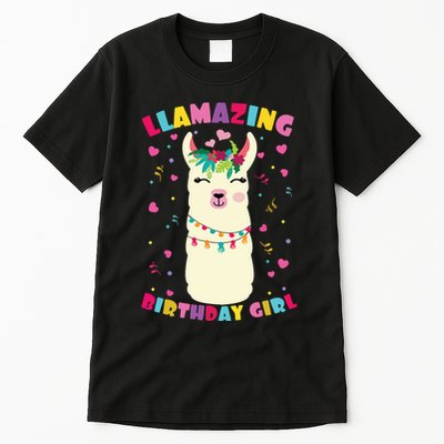 Llamazing Birthday Girl Cute Llama Alpaca Tall T-Shirt