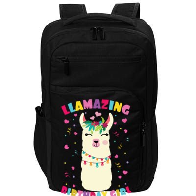 Llamazing Birthday Girl Cute Llama Alpaca Impact Tech Backpack