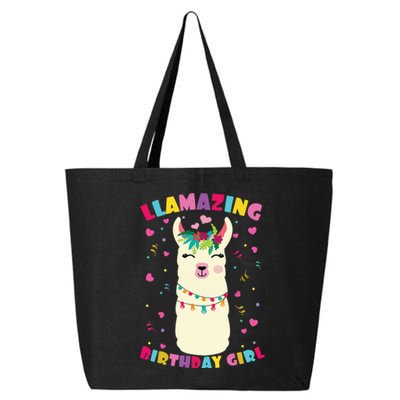 Llamazing Birthday Girl Cute Llama Alpaca 25L Jumbo Tote