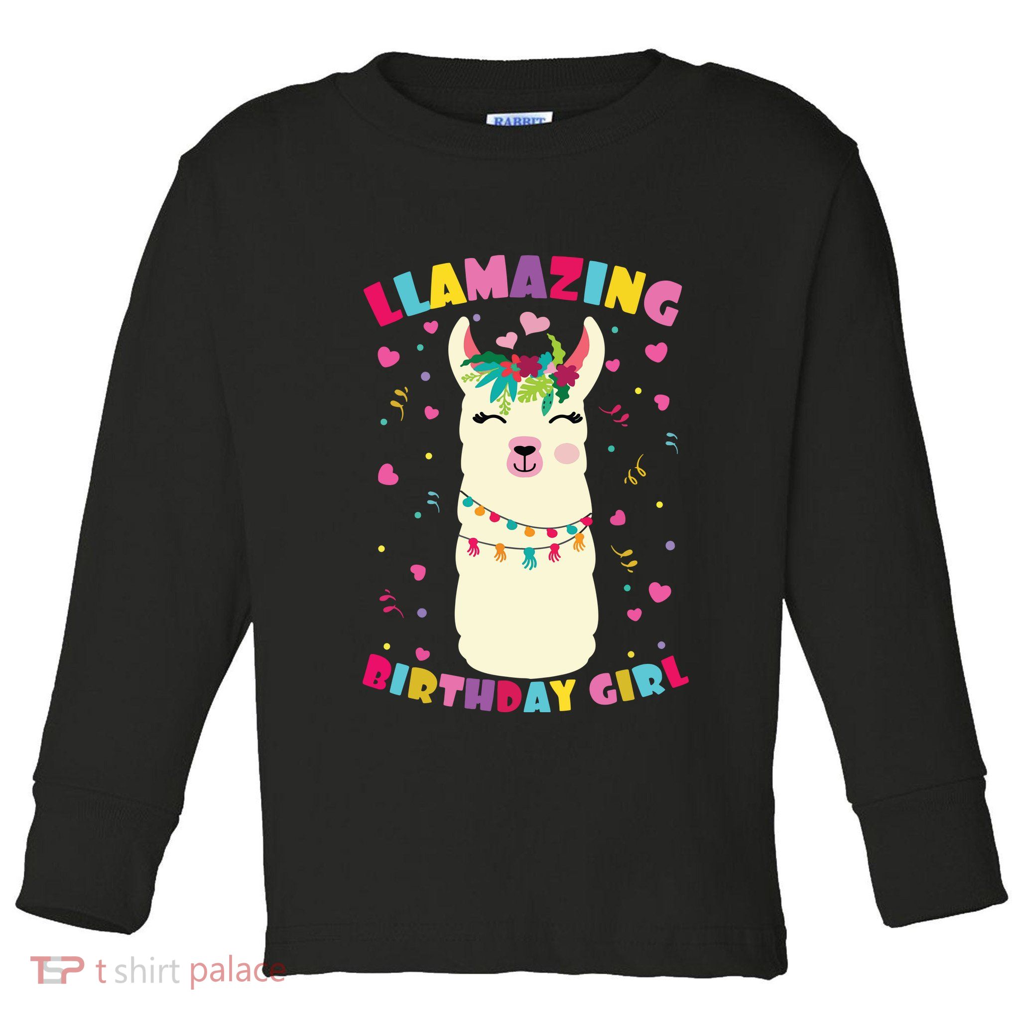 Llamazing Birthday Girl Cute Llama Alpaca Toddler Long Sleeve Shirt