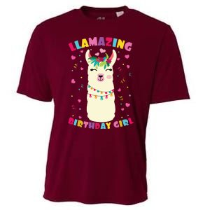 Llamazing Birthday Girl Cute Llama Alpaca Cooling Performance Crew T-Shirt