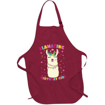 Llamazing Birthday Girl Cute Llama Alpaca Apron