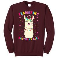 Llamazing Birthday Girl Cute Llama Alpaca Tall Sweatshirt