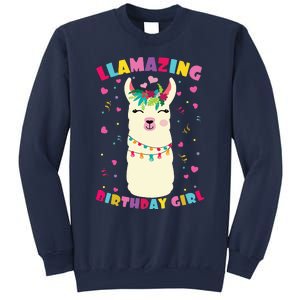 Llamazing Birthday Girl Cute Llama Alpaca Sweatshirt