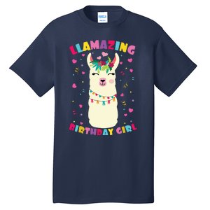 Llamazing Birthday Girl Cute Llama Alpaca Tall T-Shirt