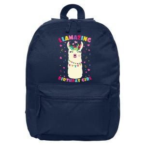 Llamazing Birthday Girl Cute Llama Alpaca 16 in Basic Backpack