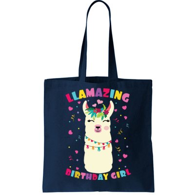 Llamazing Birthday Girl Cute Llama Alpaca Tote Bag