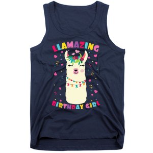 Llamazing Birthday Girl Cute Llama Alpaca Tank Top