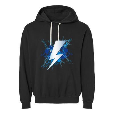 Lighting Bolt Graphic Blue Thunderbolt Design Garment-Dyed Fleece Hoodie