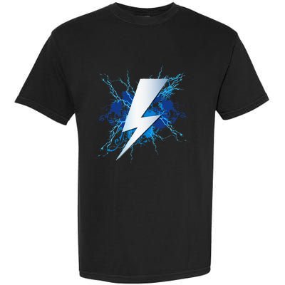 Lighting Bolt Graphic Blue Thunderbolt Design Garment-Dyed Heavyweight T-Shirt