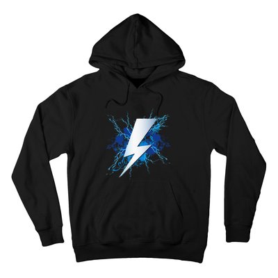 Lighting Bolt Graphic Blue Thunderbolt Design Hoodie