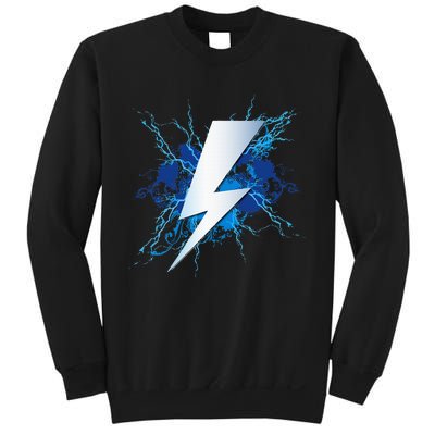 Lighting Bolt Graphic Blue Thunderbolt Design Sweatshirt