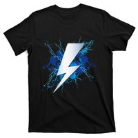 Lighting Bolt Graphic Blue Thunderbolt Design T-Shirt