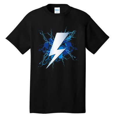 Lighting Bolt Graphic Blue Thunderbolt Design Tall T-Shirt