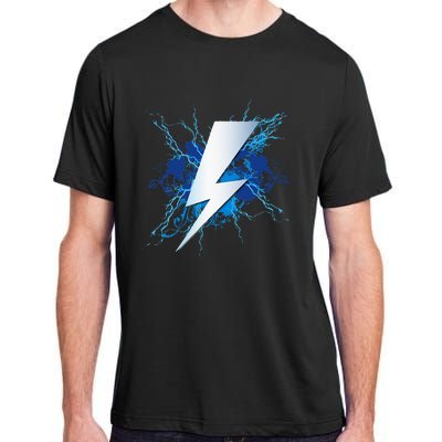 Lighting Bolt Graphic Blue Thunderbolt Design Adult ChromaSoft Performance T-Shirt