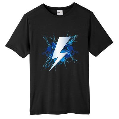 Lighting Bolt Graphic Blue Thunderbolt Design Tall Fusion ChromaSoft Performance T-Shirt