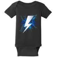 Lighting Bolt Graphic Blue Thunderbolt Design Baby Bodysuit