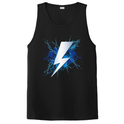 Lighting Bolt Graphic Blue Thunderbolt Design PosiCharge Competitor Tank