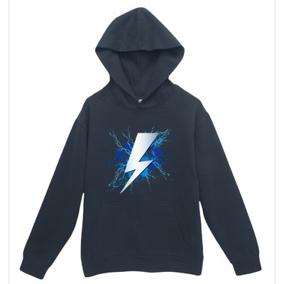 Lighting Bolt Graphic Blue Thunderbolt Design Urban Pullover Hoodie