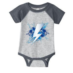 Lighting Bolt Graphic Blue Thunderbolt Design Infant Baby Jersey Bodysuit