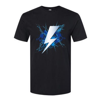 Lighting Bolt Graphic Blue Thunderbolt Design Softstyle CVC T-Shirt