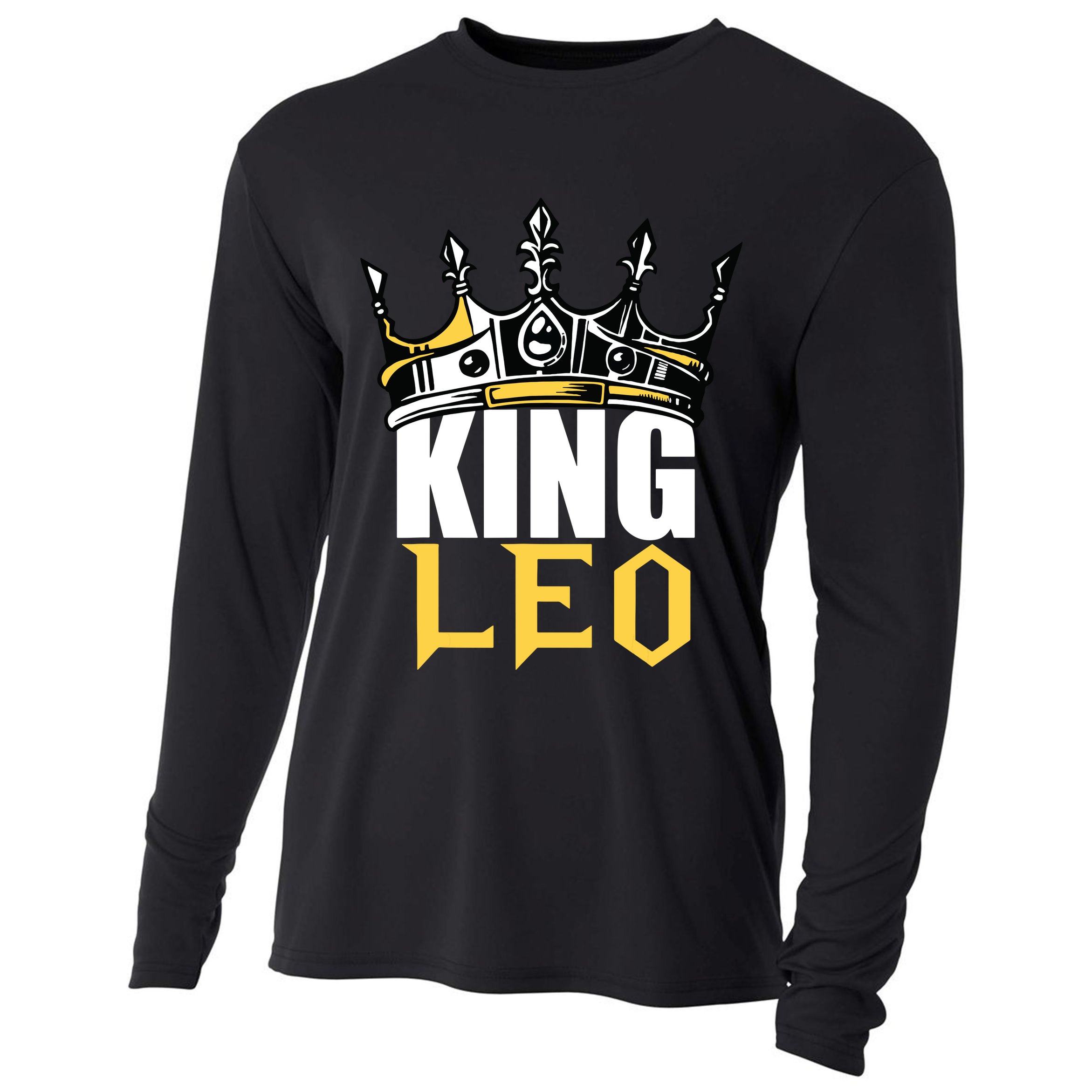 Leo Birthday Gifts King Leo Zodiac Cooling Performance Long Sleeve Crew