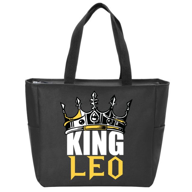 Leo Birthday Gifts King Leo Zodiac Zip Tote Bag