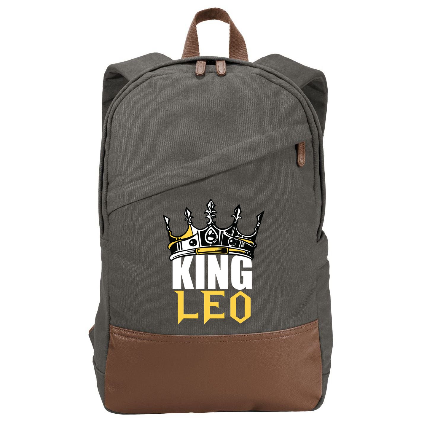 Leo Birthday Gifts King Leo Zodiac Cotton Canvas Backpack