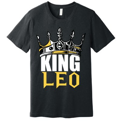 Leo Birthday Gifts King Leo Zodiac Premium T-Shirt