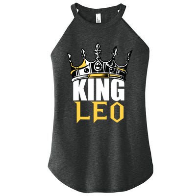 Leo Birthday Gifts King Leo Zodiac Women’s Perfect Tri Rocker Tank