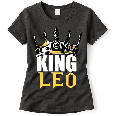 Leo Birthday Gifts King Leo Zodiac Womens T-Shirt