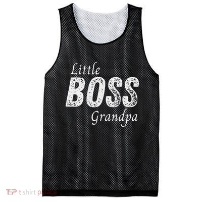 Little Boss Grandpa Baby Children Boy Funny Sibling Mesh Reversible Basketball Jersey Tank