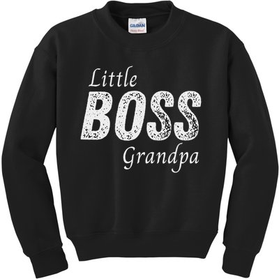 Little Boss Grandpa Baby Children Boy Funny Sibling Kids Sweatshirt