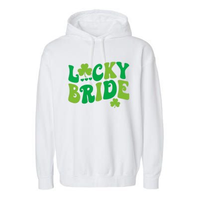 Lucky Bride Groom Couples Matching Wedding St Patricks Day Garment-Dyed Fleece Hoodie