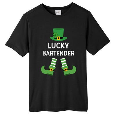 Lucky Bartender Gift Leprechaun Shamrock Hat St Patricks Day Great Gift Tall Fusion ChromaSoft Performance T-Shirt