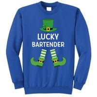 Lucky Bartender Gift Leprechaun Shamrock Hat St Patricks Day Great Gift Tall Sweatshirt