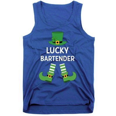 Lucky Bartender Gift Leprechaun Shamrock Hat St Patricks Day Great Gift Tank Top