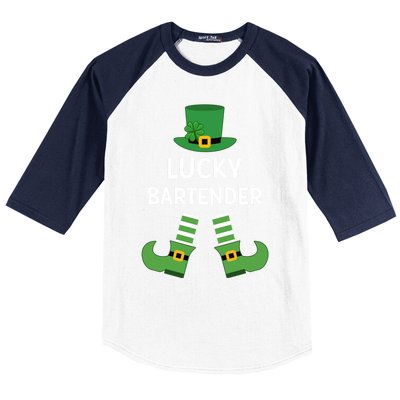 Lucky Bartender Gift Leprechaun Shamrock Hat St Patricks Day Great Gift Baseball Sleeve Shirt