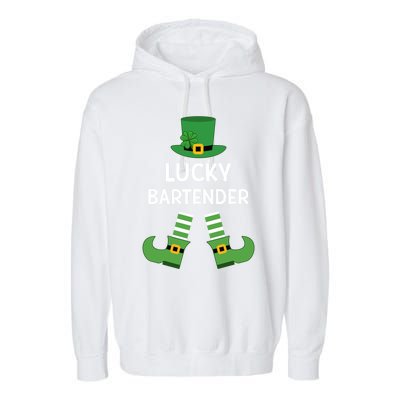 Lucky Bartender Gift Leprechaun Shamrock Hat St Patricks Day Great Gift Garment-Dyed Fleece Hoodie