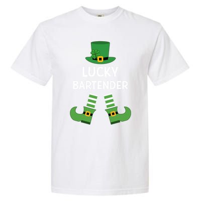 Lucky Bartender Gift Leprechaun Shamrock Hat St Patricks Day Great Gift Garment-Dyed Heavyweight T-Shirt